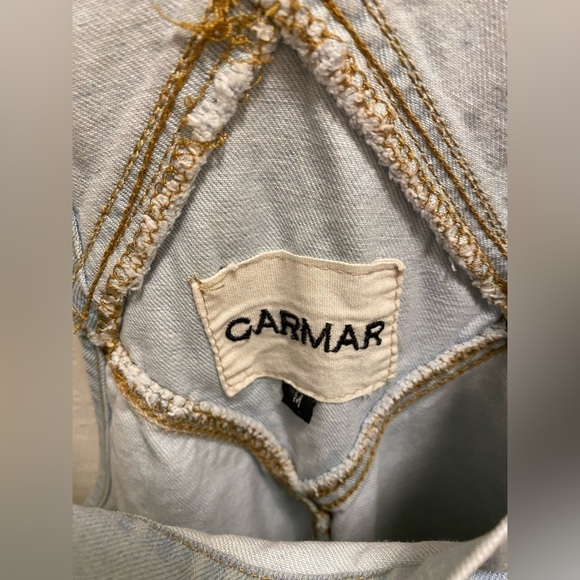 Carmar distressed light blue short overalls. - Picture 5 of 9